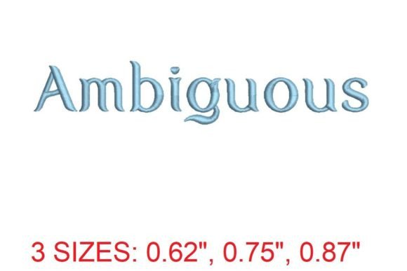 Ambiguous Embroidery Font